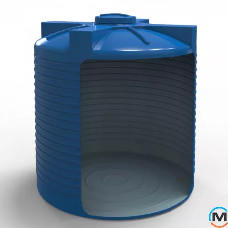 Емкость накопительная Евро Пласт пищевая Стандартная Ø 2160*2400 2-ш. синяя 7500 л. вертикальная, фото , изображение 3