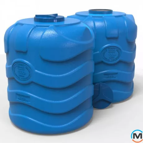 Місткість накопичувальна Євро Пласт харчова Ø1070*1280 3-ш синя 1000 л. вертикальна, фото , зображення 2