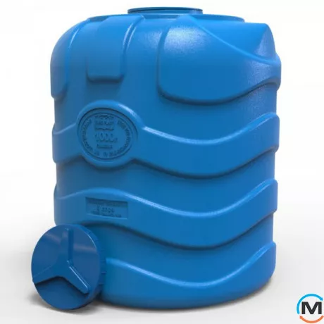 Місткість накопичувальна Євро Пласт харчова Ø1070*1280 3-ш синя 1000 л. вертикальна, фото , зображення 4