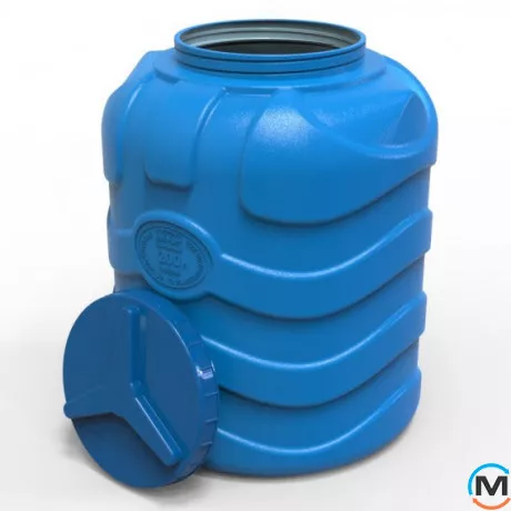 Емкость накопительная Евро Пласт пищевая Ø630*790 3-ш синяя 200 л. вертикальная, фото , изображение 2