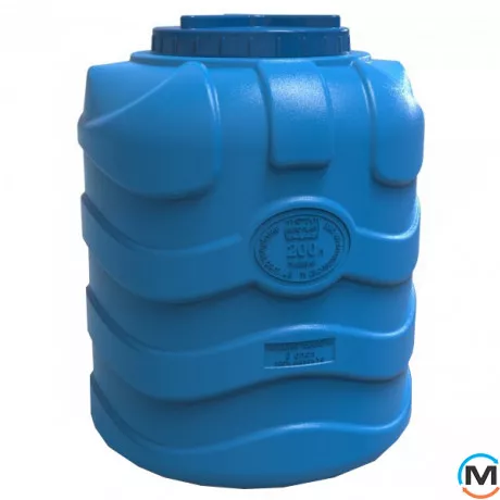 Емкость накопительная Евро Пласт пищевая Ø630*790 3-ш синяя 200 л. вертикальная, фото 
