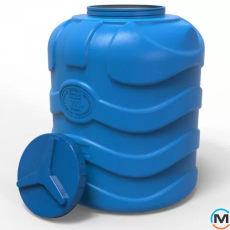 Емкость накопительная Евро Пласт пищевая Ø710*890 3-ш синяя 300 л. вертикальная, фото , изображение 2