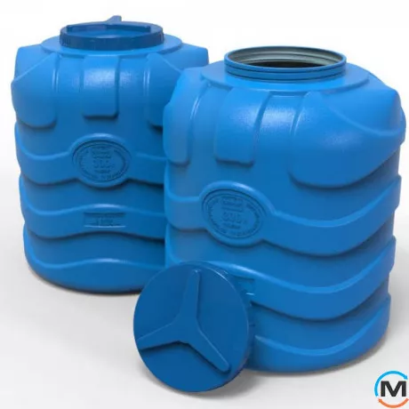 Емкость накопительная Евро Пласт пищевая Ø710*890 3-ш синяя 300 л. вертикальная, фото , изображение 3