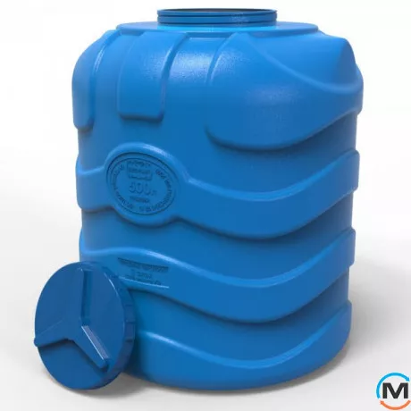 Місткість накопичувальна Євро Пласт харчова Ø860*1030 3-ш синя 500 л. вертикальна, фото , зображення 4