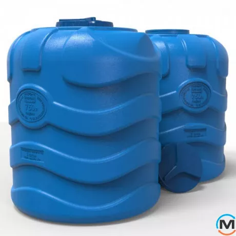 Емкость накопительная Евро Пласт пищевая Ø960*1170 3-ш синяя 750 л. вертикальная, фото , изображение 2