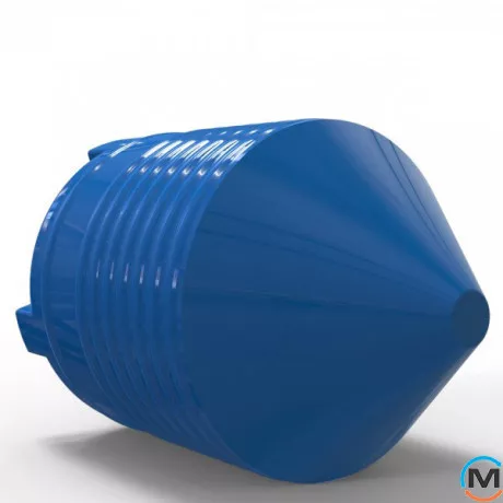 Емкость накопительная Евро Пласт пищевая Конус Ø1060*1660 2-ш синяя 1000 л., фото , изображение 3