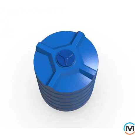 Емкость накопительная Евро Пласт пищевая Конус Ø1330*2580 2-ш синяя 2500 л., фото , изображение 3