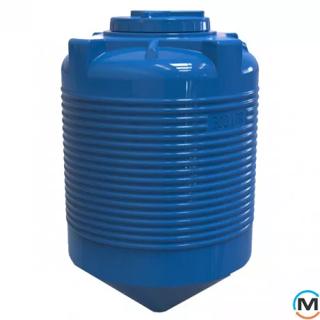 Емкость накопительная Евро Пласт пищевая Конус Ø720*1200 2-ш синяя 300 л., фото 