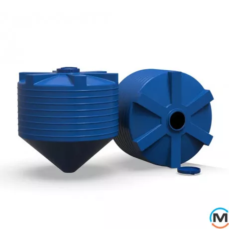 Місткість накопичувальна Євро Пласт харчова Конус Ø2400*2520 2-ш синя 6500 л., фото , зображення 4