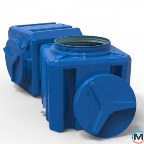 Емкость накопительная Евро Пласт пищевая Куб 500*500*510 2-ш. синяя 100 л. прямоугольная, фото , изображение 3