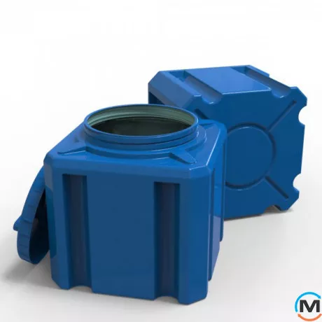 Емкость накопительная Евро Пласт пищевая Куб 500*500*510 2-ш. синяя 100 л. прямоугольная, фото , изображение 4