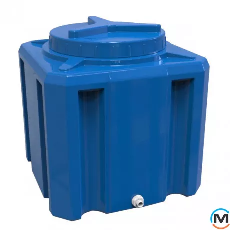 Емкость накопительная Евро Пласт пищевая Куб 500*500*510 2-ш. синяя 100 л. прямоугольная, фото 