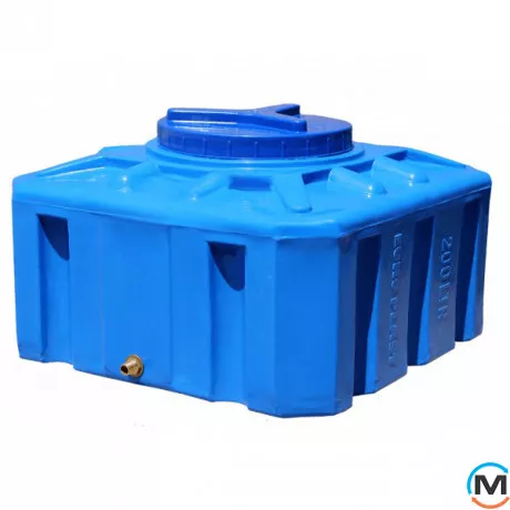 Емкость накопительная Евро Пласт пищевая Куб 690*690*420 2-ш. синяя 150 л. прямоугольная, фото 