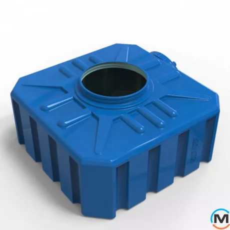 Емкость накопительная Евро Пласт пищевая Куб 860*860*470 2-ш. синяя 300 л. прямоугольная, фото , изображение 3