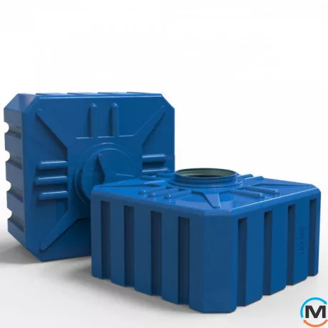 Емкость накопительная Евро Пласт пищевая Куб 990*990*600 2-ш. синяя 500 л. прямоугольная, фото , изображение 2