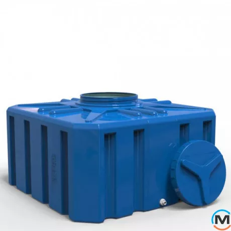 Емкость накопительная Евро Пласт пищевая Куб 990*990*600 2-ш. синяя 500 л. прямоугольная, фото , изображение 4