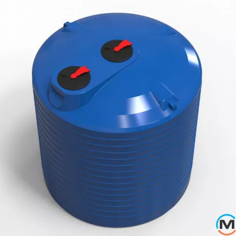 Ємність накопичувальна Євро Пласт харчова Низька 2 К Ø 2420*2650 2-ш. синя 10000 л. вертикальна, фото , зображення 3