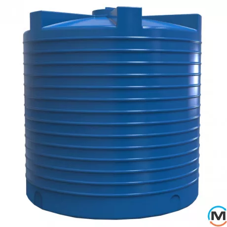 Емкость накопительная Евро Пласт пищевая Низкая Ø 2420*2650 2-ш. синяя 10000 л. вертикальная, фото 