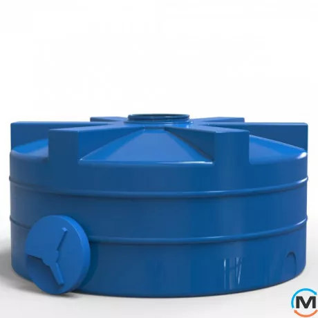 Емкость накопительная Евро Пласт пищевая Низкая Ø 2420*1290 2-ш. синяя 5000 л. вертикальная, фото , изображение 2