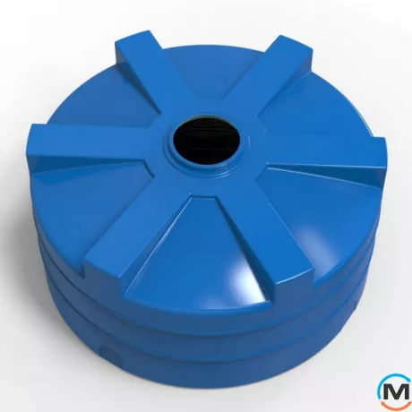 Емкость накопительная Евро Пласт пищевая Низкая Ø 2420*1290 2-ш. синяя 5000 л. вертикальная, фото , изображение 3