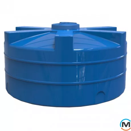 Емкость накопительная Евро Пласт пищевая Низкая Ø 2420*1290 2-ш. синяя 5000 л. вертикальная, фото 