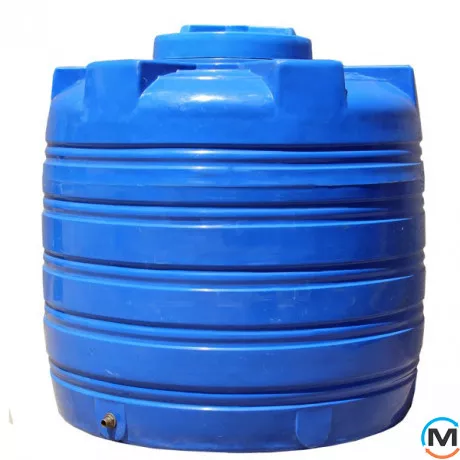 Ємність накопичувальна Євро Пласт харчова Низька Ø 1050*1070 2-ш. синя 750 л. вертикальна, фото 