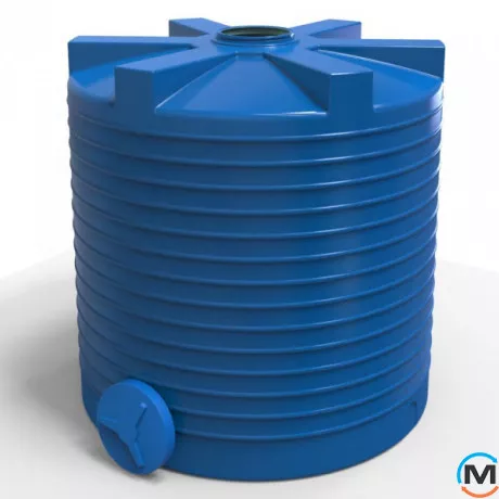 Емкость накопительная Евро Пласт пищевая Низкая Ø 2420*2650 2-ш. синяя 10000 л. вертикальная, фото , изображение 2