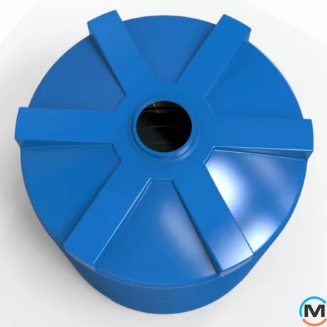 Емкость накопительная Евро Пласт пищевая Низкая Ø 2420*2650 2-ш. синяя 10000 л. вертикальная, фото , изображение 3