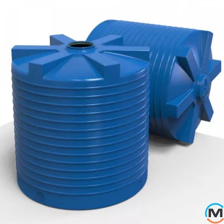Емкость накопительная Евро Пласт пищевая Низкая Ø 2420*2650 2-ш. синяя 10000 л. вертикальная, фото , изображение 4