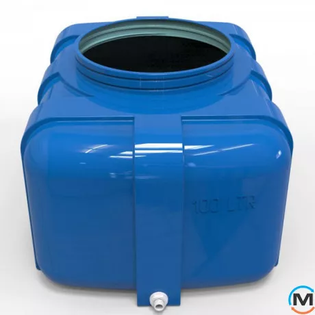 Емкость накопительная Евро Пласт пищевая Овал 750*520*410 2-ш. синяя 100 л. прямоугольная, фото , изображение 2