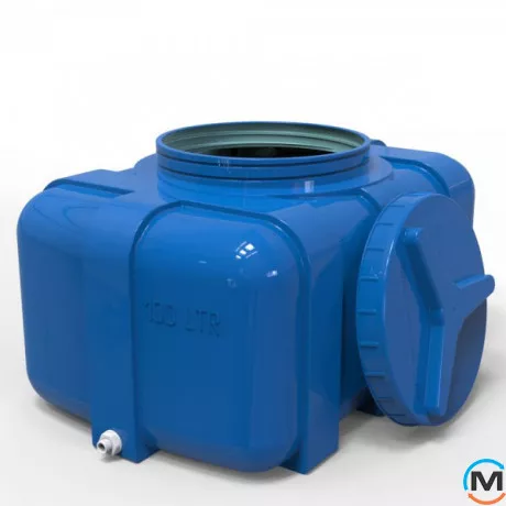 Емкость накопительная Евро Пласт пищевая Овал 750*520*410 2-ш. синяя 100 л. прямоугольная, фото , изображение 4