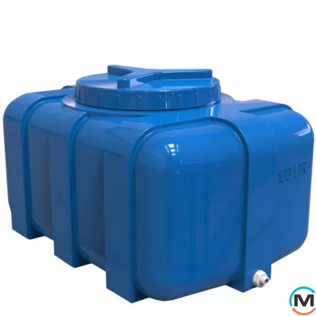 Емкость накопительная Евро Пласт пищевая Овал 750*520*410 2-ш. синяя 100 л. прямоугольная, фото 