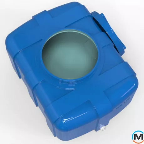 Емкость накопительная Евро Пласт пищевая Овал 800*590*450 2-ш. синяя 150 л. прямоугольная, фото , изображение 3