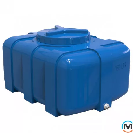 Емкость накопительная Евро Пласт пищевая Овал 800*590*450 2-ш. синяя 150 л. прямоугольная, фото 