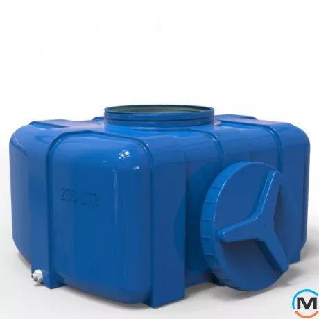 Ємність накопичувальна Євро Пласт харчова Овал 880*690*510 2-ш. синя 200 л. прямокутна, фото , зображення 4