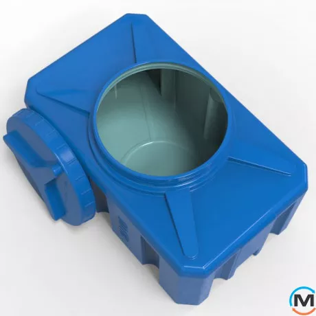 Емкость накопительная Евро Пласт пищевая Прям-к 740*520*410 2-ш. синяя 100 л. прямоугольная, фото , изображение 3