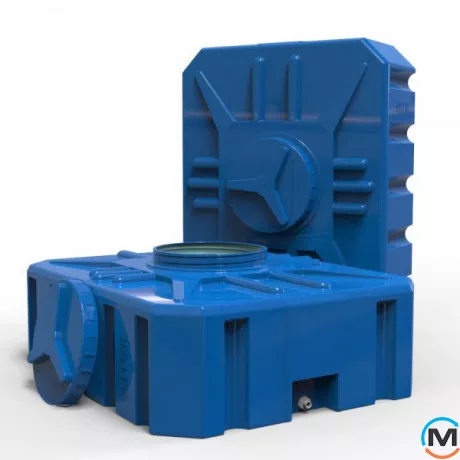 Емкость накопительная Евро Пласт пищевая Прям-к 1070*860*420 2-ш. синяя 300 л. прямоугольная, фото , изображение 4