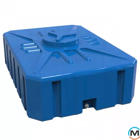 Ємність накопичувальна Євро Пласт харчова Прям-до 1390*960*480 2-ш. синя 500 л. прямокутна, фото 
