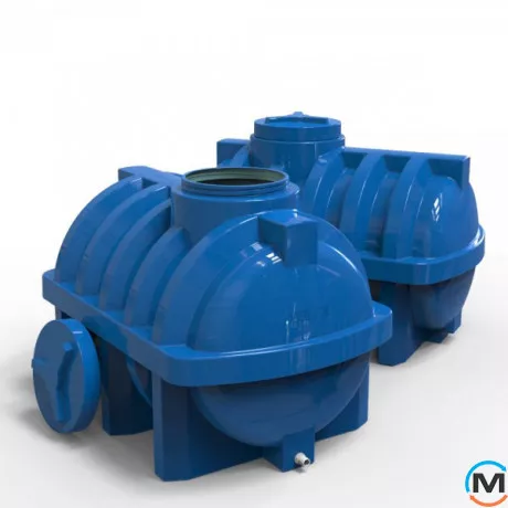 Емкость накопительная Евро Пласт пищевая Ребро 1470*1110*1220 2-ш. синяя 1000 л. горизонтальная, фото , изображение 2