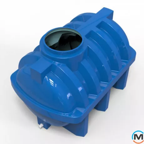 Емкость накопительная Евро Пласт пищевая Ребро 1470*1110*1220 2-ш. синяя 1000 л. горизонтальная, фото , изображение 3