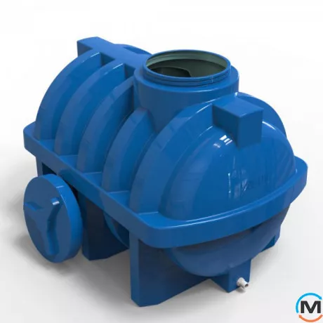 Емкость накопительная Евро Пласт пищевая Ребро 1470*1110*1220 2-ш. синяя 1000 л. горизонтальная, фото , изображение 4