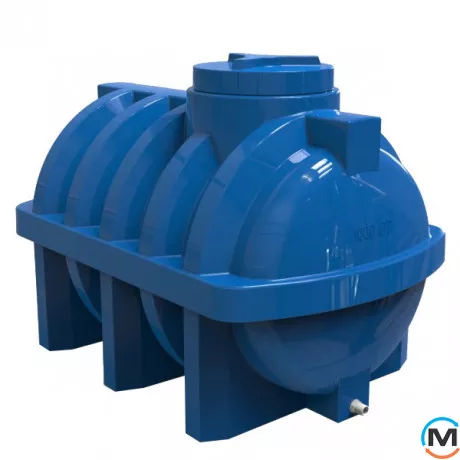 Емкость накопительная Евро Пласт пищевая Ребро 1470*1110*1220 2-ш. синяя 1000 л. горизонтальная, фото 