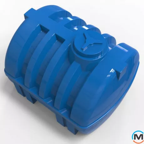 Емкость накопительная Евро Пласт пищевая Ребро 1970*1600*1380 2-ш. синяя 2000 л. горизонтальная, фото , изображение 6