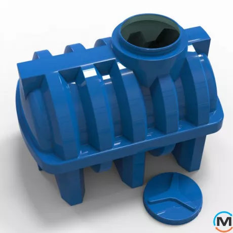 Ємність накопичувальна Євро Пласт харчова Ребро 1230*870*950 2-ш. синя 500 л. горизонтальна, фото , зображення 6