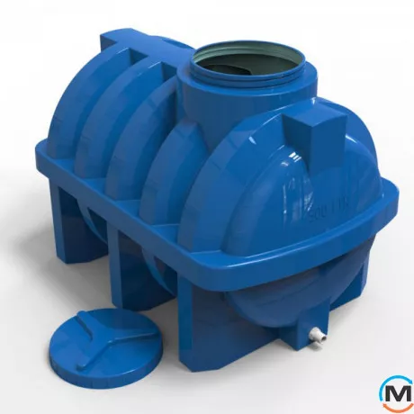 Ємність накопичувальна Євро Пласт харчова Ребро 1230*870*950 2-ш. синя 500 л. горизонтальна, фото , зображення 7