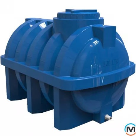 Ємність накопичувальна Євро Пласт харчова Ребро 1230*870*950 2-ш. синя 500 л. горизонтальна, фото 