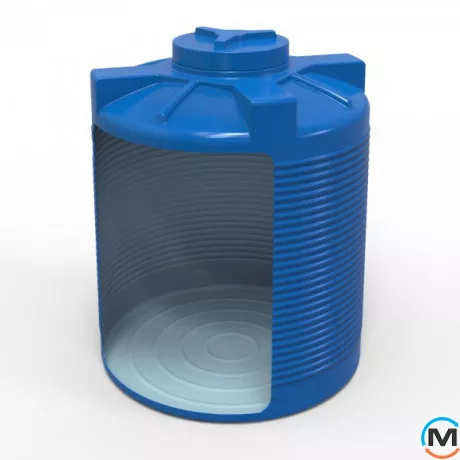 Емкость накопительная Евро Пласт пищевая Стандартная Z Ø 1060*1320 2-ш. синяя 1000 л. вертикальная, фото , изображение 2
