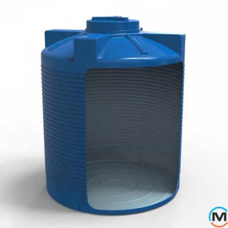 Емкость накопительная Евро Пласт пищевая Стандартная Z Ø 1210*1500 2-ш. синяя 1500 л. вертикальная, фото , изображение 5