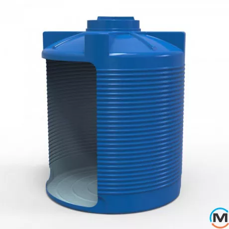 Емкость накопительная Евро Пласт пищевая Стандартная Z Ø 1210*1500 2-ш. синяя 1500 л. вертикальная, фото , изображение 6