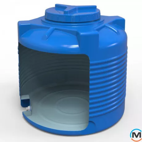Емкость накопительная Евро Пласт пищевая Стандартная Z Ø 710*730 2-ш. синяя 200 л. вертикальная, фото , изображение 2